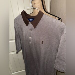 Vintage 2000s Polo Ralph Lauren Golf Stripe Herringbone Quiet Luxury Shirt L